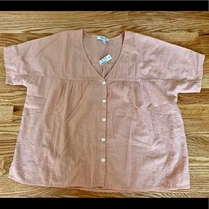 Madewell Rhyme Button-Front Top in Clipdot XXSmall